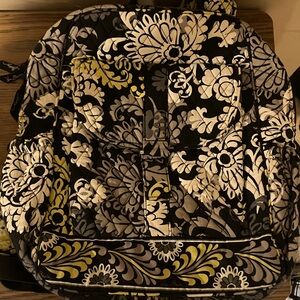 Vera Bradley Black and Yellow Floral Backpack